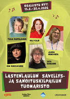 Tuomaristo lastenlaulun sävellys, ja sanoituskilpailuun 2026